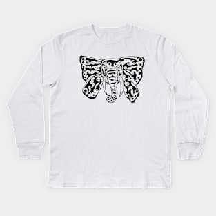 Elephant Butterfly Tattoo Kids Long Sleeve T-Shirt